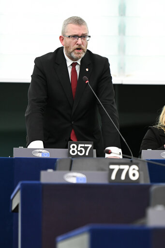 Fotografija 1: EP Plenary session - The need for actions to address the continued oppression and fake elections in Belarus