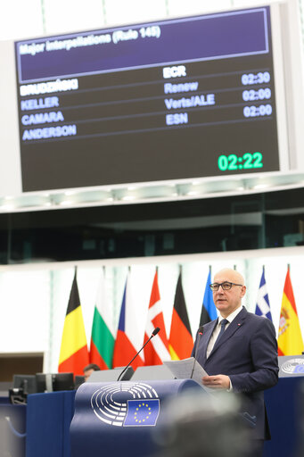 Nuotrauka 12: EP Plenary session - EU funding of physical border protection structures such as walls, fences or other barriers at the external border