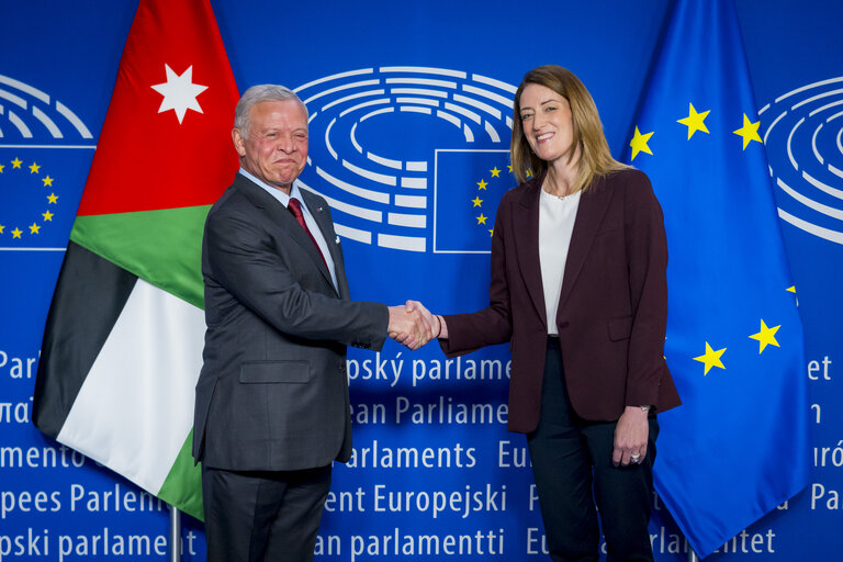 Valokuva 10: Roberta METSOLA, EP President meets with Abdullah II bin Al-Hussein, King of Jordan