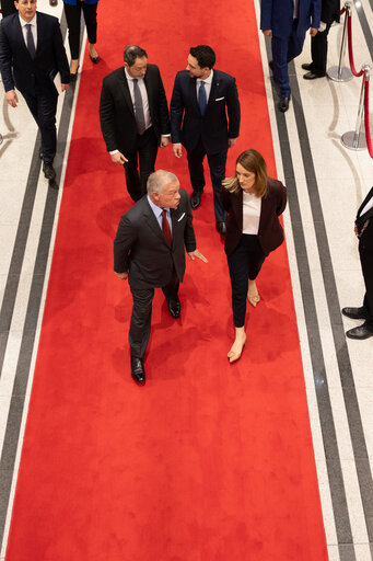 Valokuva 3: Roberta METSOLA, EP President meets with Abdullah II bin Al-Hussein, King of Jordan