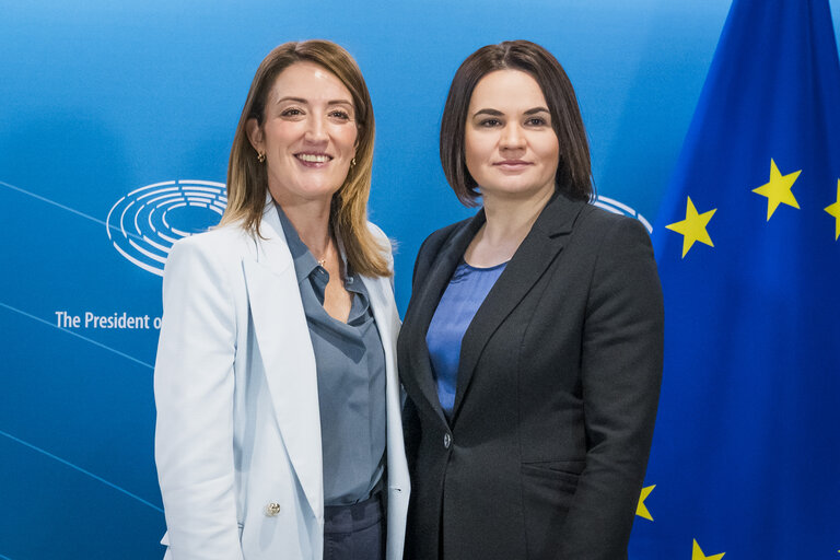 Fotografie 3: Roberta METSOLA, EP President meets with Sviatlana TSIKHANOUSKAYA Leader of Belarusian democratic opposition