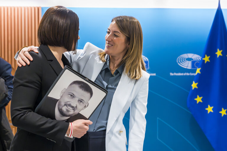 Fotografie 1: Roberta METSOLA, EP President meets with Sviatlana TSIKHANOUSKAYA Leader of Belarusian democratic opposition