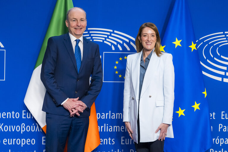 Foto 5: Roberta METSOLA, EP President meets with Micheal MARTIN, Irish Taoiseach