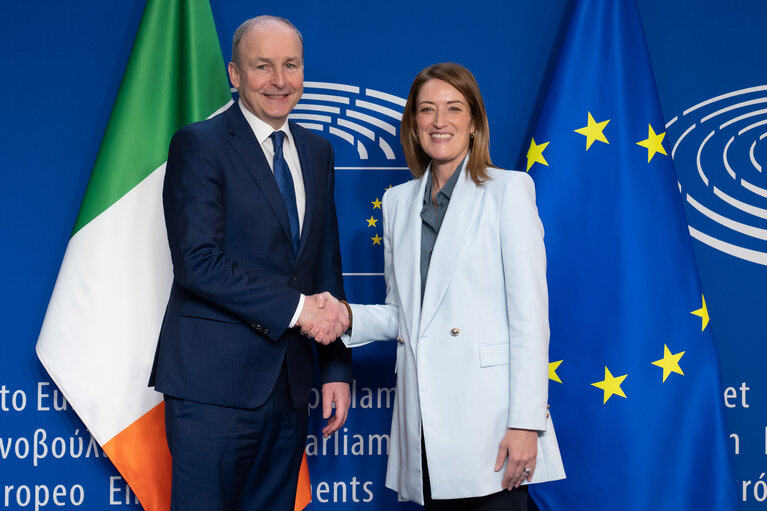 Foto 7: Roberta METSOLA, EP President meets with Micheal MARTIN, Irish Taoiseach