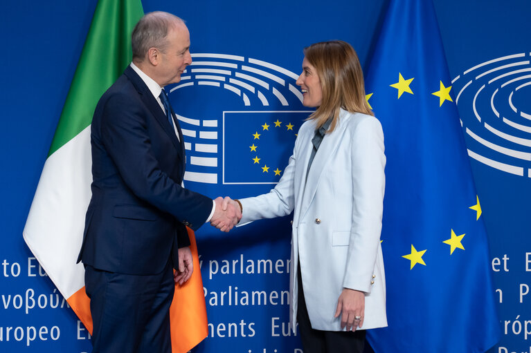 Foto 8: Roberta METSOLA, EP President meets with Micheal MARTIN, Irish Taoiseach