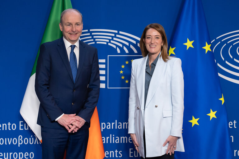 Foto 9: Roberta METSOLA, EP President meets with Micheal MARTIN, Irish Taoiseach