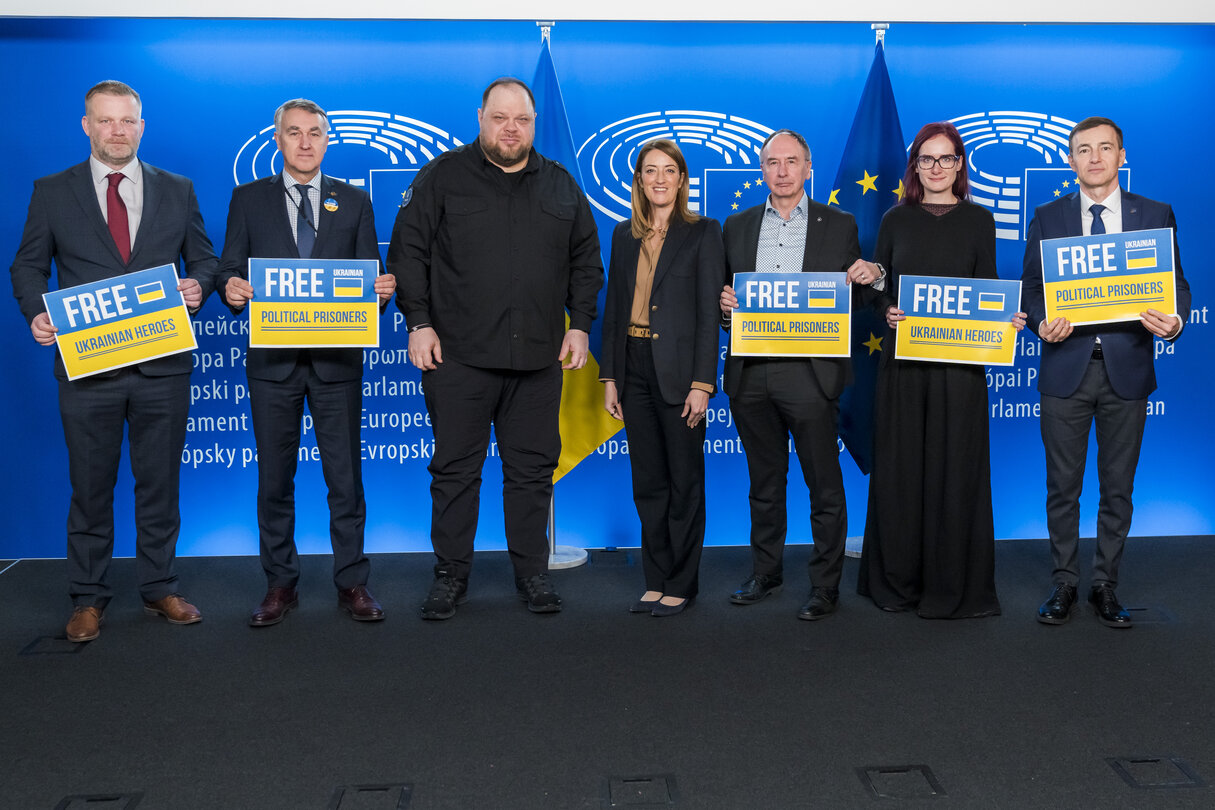 Roberta METSOLA, EP President and MEP meet with Ruslan STEFANCHUK, Speaker of the Verkhovna Rada of Ukraine