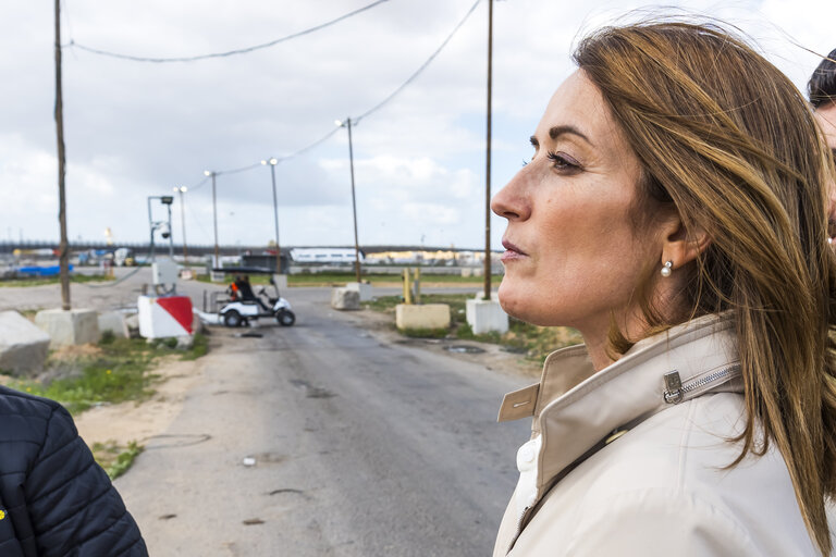 Official visit by Roberta METSOLA, EP President to Israel and occupied Palestinian territories - Crossing into Gaza and Visit to the Border-Crossing Point & to Humanitarian Operations at Kerem Shalom Border