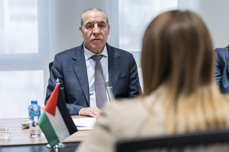 Official visit by Roberta METSOLA, EP President to Israel and occupied Palestinian territories - Meeting with Hussein AL-SHEIKH, Secretary-General of the Executive Committee of the Palestinian Liberation Organisation