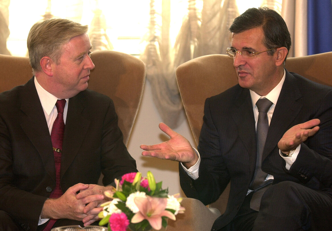 Pat COX, EP President meets with Svetozar Marovic, President of Serbia&Montenegro during his official visit in Belgrade, Serbia & Montenegro, 30 September , 2003.