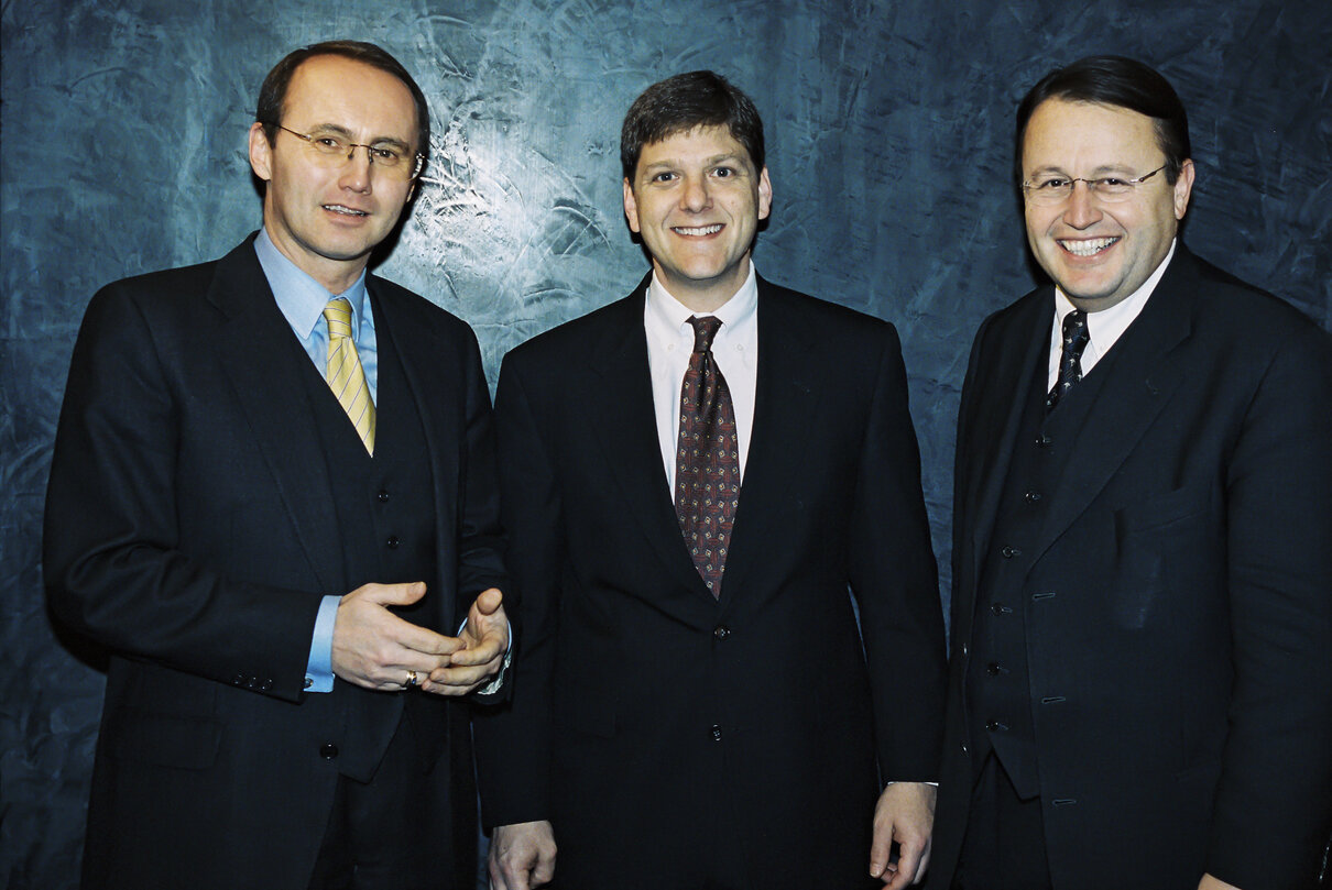 Othmar KARAS and Paul RÜBIG with their team in the EP in Strasbourg