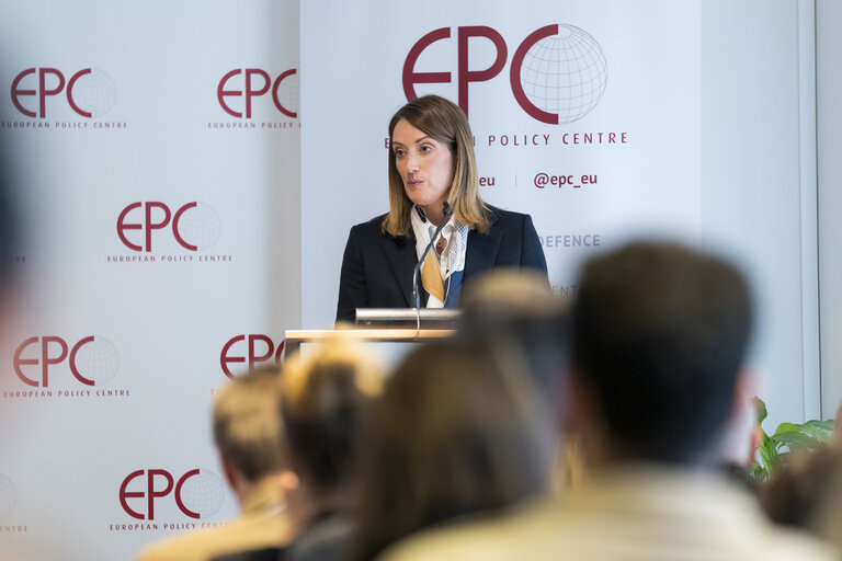 Fotografia 4: Speech by Roberta METSOLA, EP President at the European Policy Center (EPC) Thought Leadership Forum on defence and security