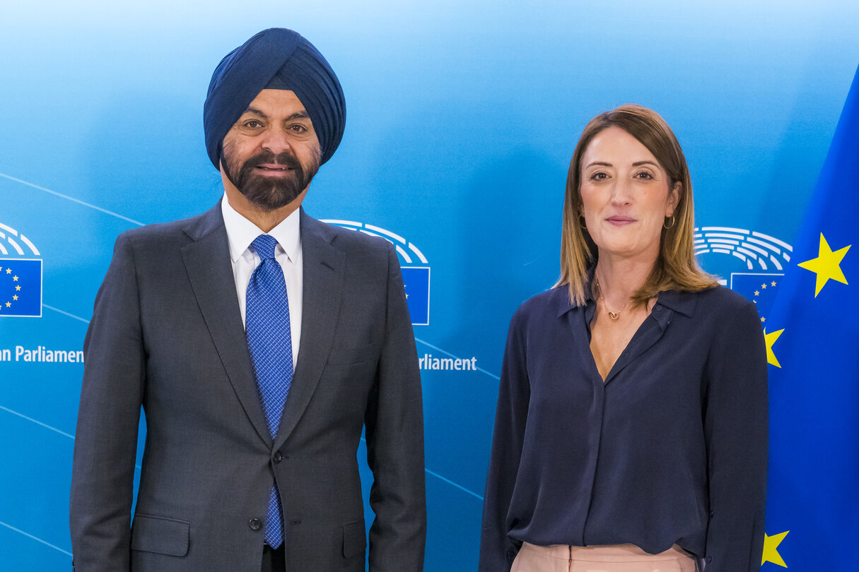 Roberta METSOLA, EP President meets with Ajay BANGA, President of the World Bank