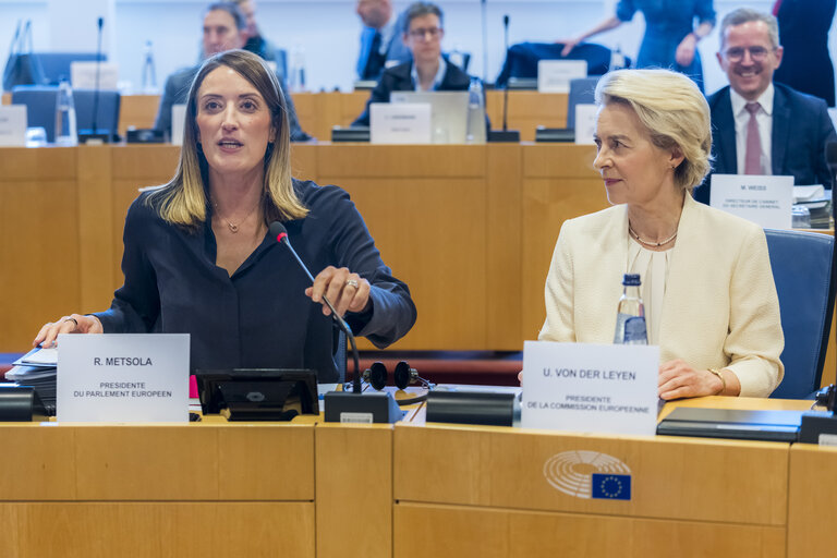 Meeting of the EP Conference of Presidents in the presence of Ursula VON DER LEYEN, President of the European Commission
