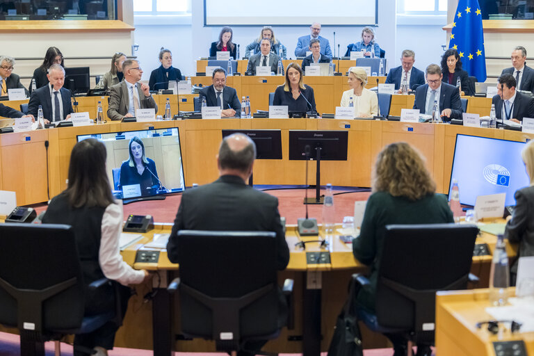 Meeting of the EP Conference of Presidents in the presence of Ursula VON DER LEYEN, President of the European Commission