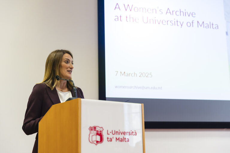 Visit by Roberta METSOLA, EP President to Malta - Speech at 'A Women's Archive at the University of Malta'