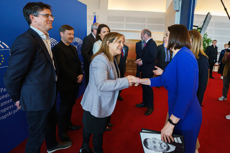 Fotografia 8: Members of the EP Conference of Presidents meet with  Sviatlana TSIKHANOUSKAYA, Leader of Belarusian democratic opposition forces