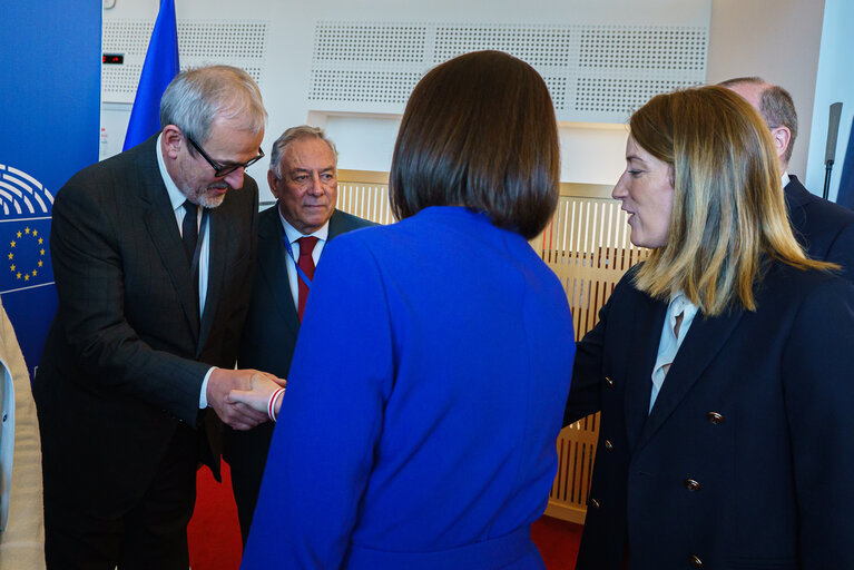 Снимка 6: Members of the EP Conference of Presidents meet with  Sviatlana TSIKHANOUSKAYA, Leader of Belarusian democratic opposition forces