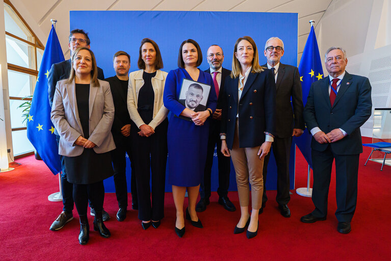 Nuotrauka 7: Members of the EP Conference of Presidents meet with  Sviatlana TSIKHANOUSKAYA, Leader of Belarusian democratic opposition forces