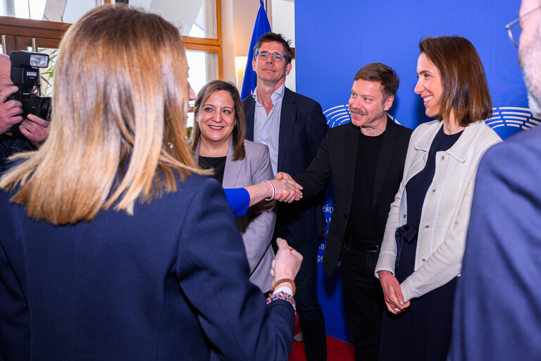 Photo 3 : Members of the EP Conference of Presidents meet with  Sviatlana TSIKHANOUSKAYA, Leader of Belarusian democratic opposition forces