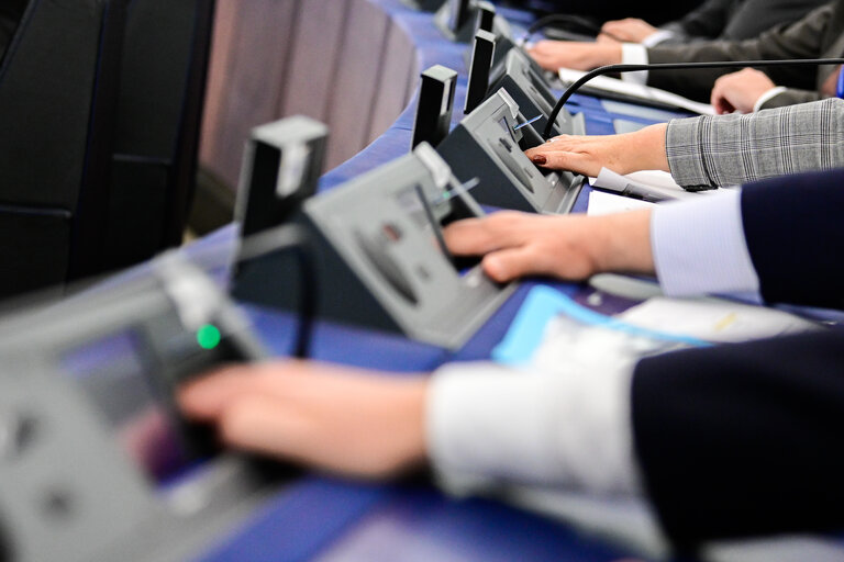 Fotografi 6: EP Plenary session - defence - Voting session