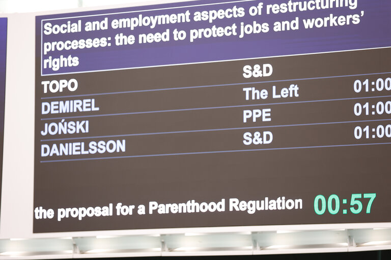 EP Plenary session - Social and employment aspects of restructuring processes: the need to protect jobs and workers’ rights