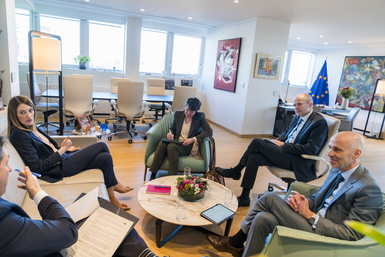 Roberta METSOLA, EP President meets with Peter LEIBINGER, BDI President
