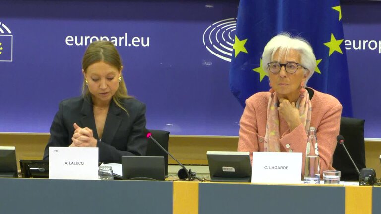 Monetary Dialogue with Christine LAGARDE, President of the European Central Bank: opening statements by Aurore LALUCQ (S&D, FR), Chair of ECON Committee, and Christine LAGARDE