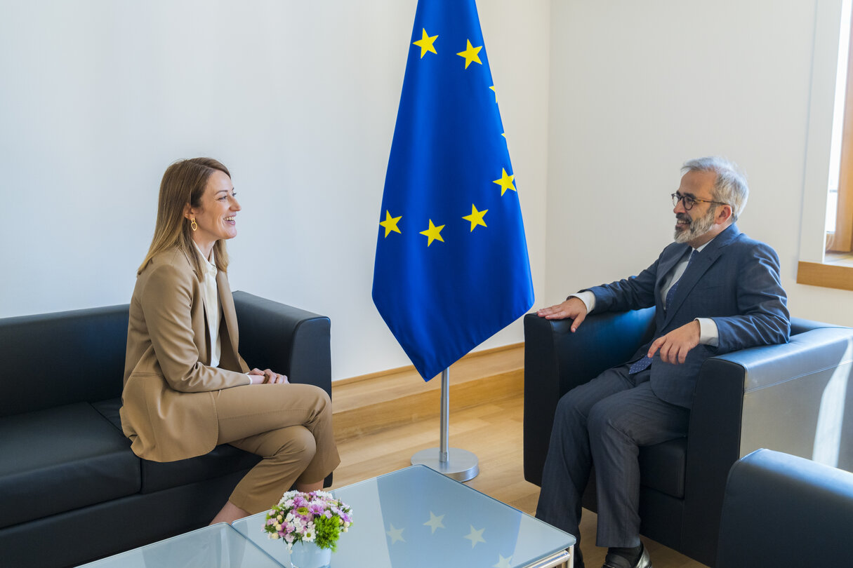 Roberta METSOLA, EP President meets with Paulo RANGEL,l Minister for Foreign Affairs of Portugal