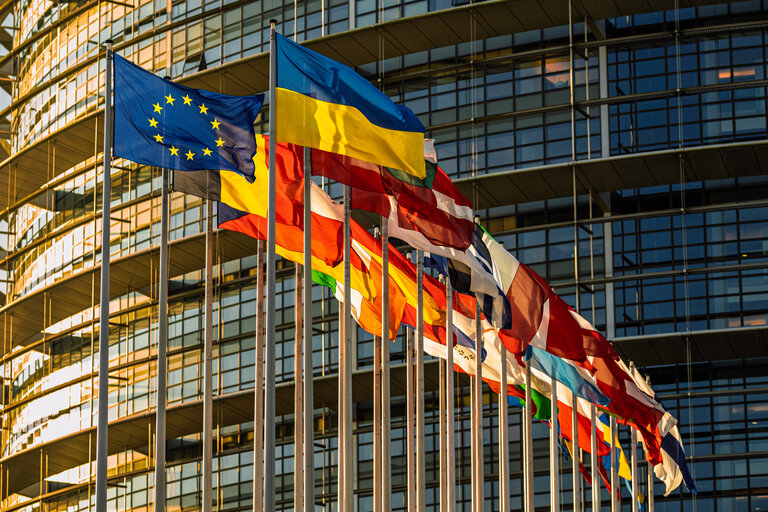 Outside view of the EP headquarters in Strasbourg