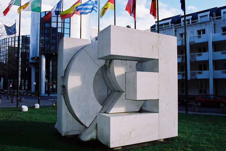 Sculpture in front of the European Parliament in Strasbourg