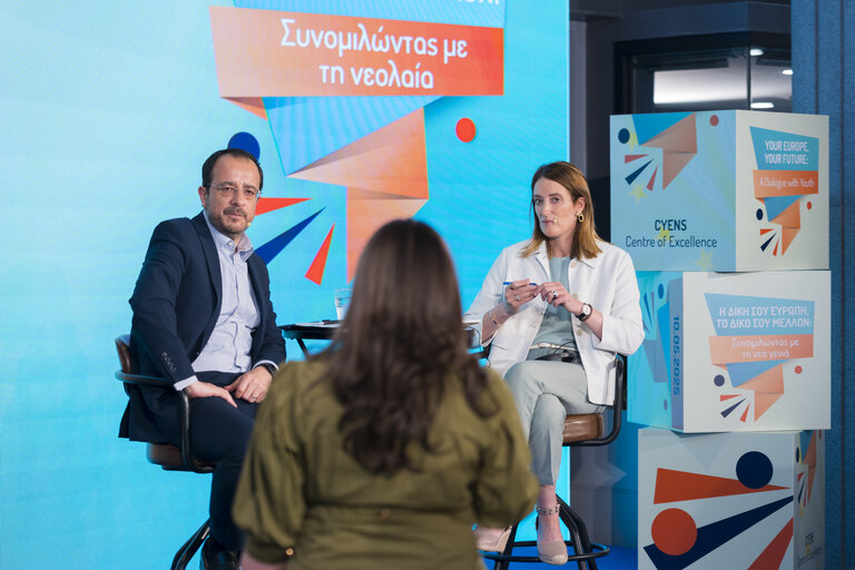 Official visit by Roberta METSOLA, EP President to Nicosia (Cyprus) - Participation in ‘Your Europe, Your Future: A dialogue with youth’ together with Nikos CHRISTODOULIDES, President of Cyprus