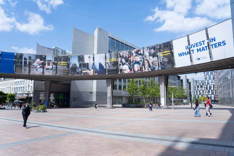 Outside view of the EP Headquarters in Brussels