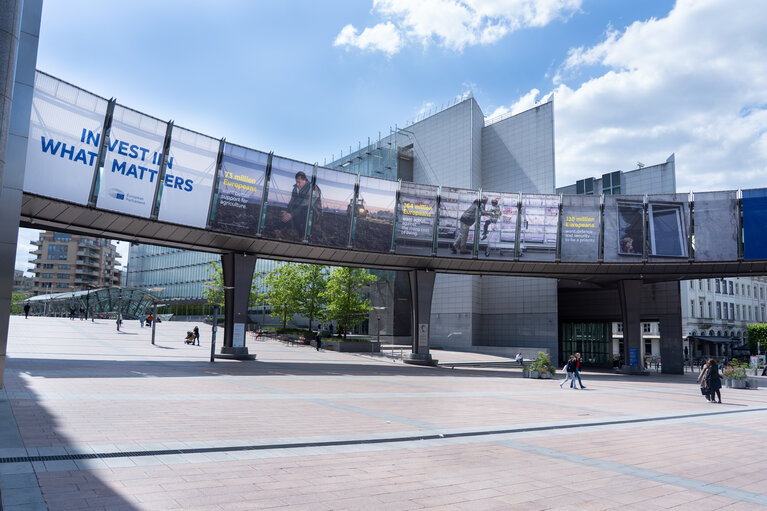 Outside view of the EP Headquarters in Brussels