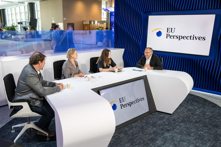Podcast recording with MEPs Vrecionova, Fourreau, Waitz and Lins