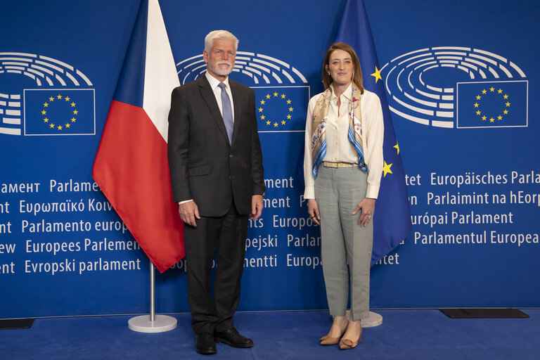Roberta METSOLA, EP President meets with Petr PAVEL, Czech President