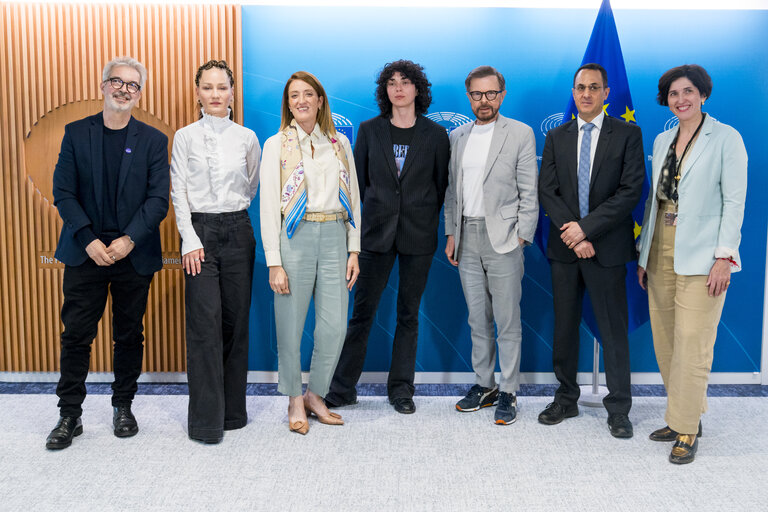 Foto 1: Roberta METSOLA, EP President meets with Bjorn ULVAEUS, Abba Co-Founder