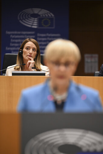 Billede 15: EP Mini-Plenary Session - Formal sitting - Address by Nataša PIRC MUSAR, President of the Republic of Slovenia