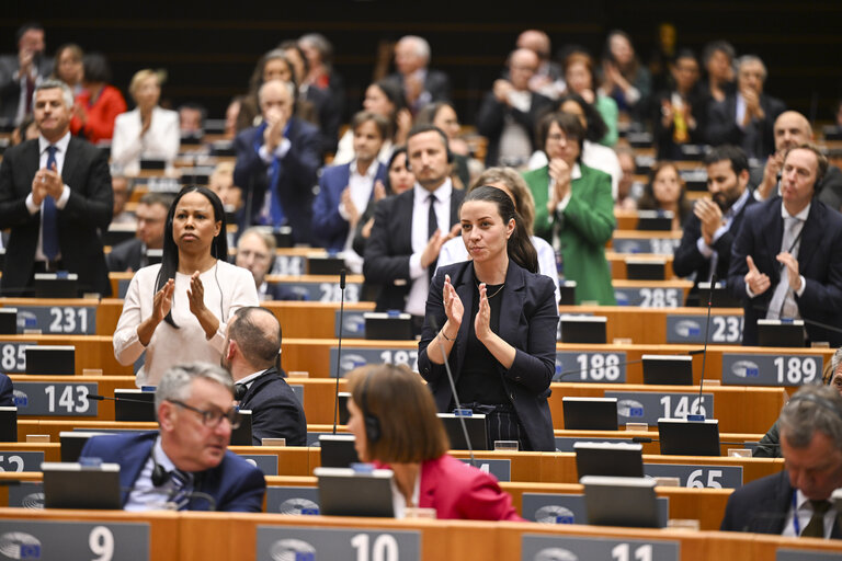 Billede 9: EP Mini-Plenary Session - Formal sitting - Address by Nataša PIRC MUSAR, President of the Republic of Slovenia