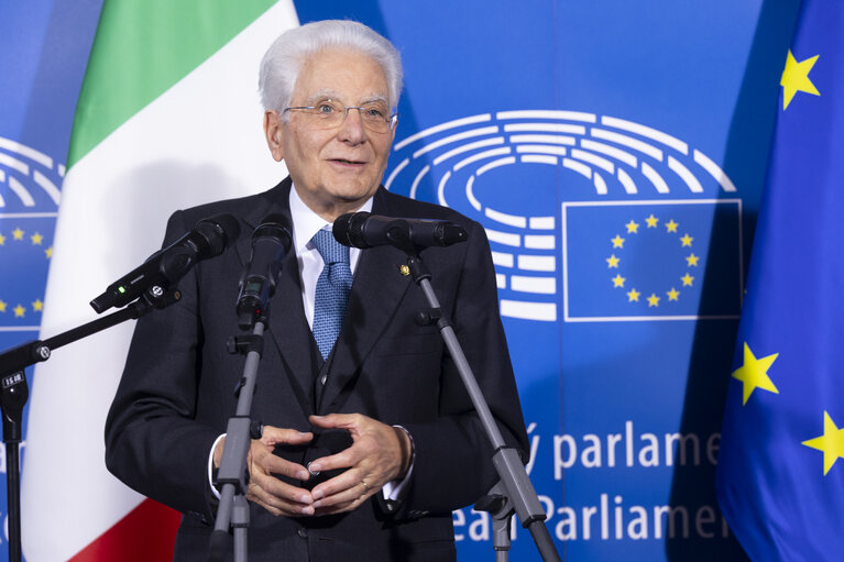 Suriet 4: Sergio MATTARELLA, Italian President visit to the EP