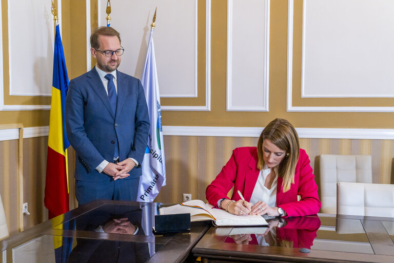 Roberta METSOLA, EP President Official visit to Timisoara (Romania) - Bilateral meeting with Dominic FRITZ, Mayor of Timișoara