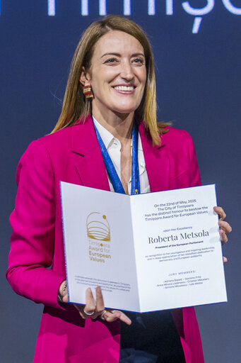 Roberta METSOLA, EP President Official visit to Timisoara (Romania) - Timișoara Award for European Values ceremony