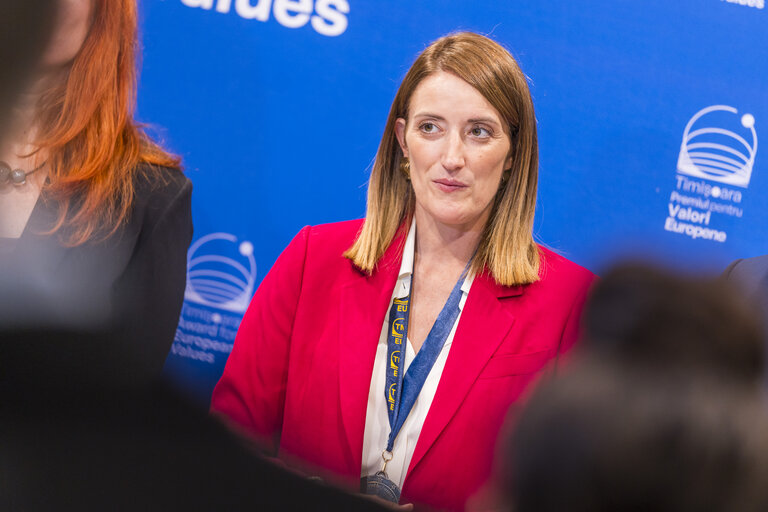 Roberta METSOLA, EP President Official visit to Timisoara (Romania) - Press Statement with Dominic FRITZ, Mayor of Timișoara