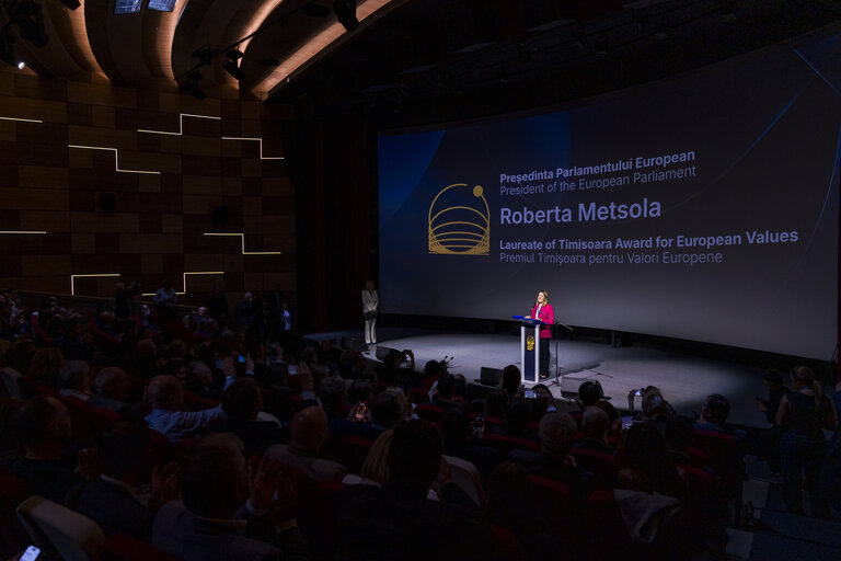 Roberta METSOLA, EP President Official visit to Timisoara (Romania) - Timișoara Award for European Values ceremony
