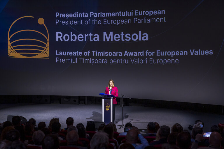 Roberta METSOLA, EP President Official visit to Timisoara (Romania) - Timișoara Award for European Values ceremony