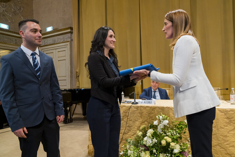 Official visit by Roberta METSOLA, EP President to Italy - Keynote speech 'l'Europa è nelle mani degli Europei' at the Collegio Europeo di Parma and Reception of the Piccolo della Mirandola Prize