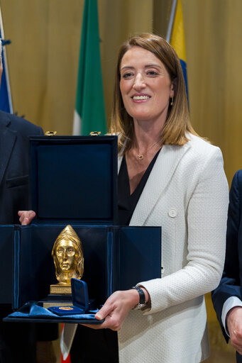 Official visit by Roberta METSOLA, EP President to Italy - Keynote speech 'l'Europa è nelle mani degli Europei' at the Collegio Europeo di Parma and Reception of the Piccolo della Mirandola Prize