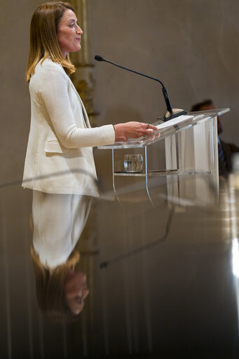 Official visit by Roberta METSOLA, EP President to Italy - Keynote speech 'l'Europa è nelle mani degli Europei' at the Collegio Europeo di Parma and Reception of the Piccolo della Mirandola Prize