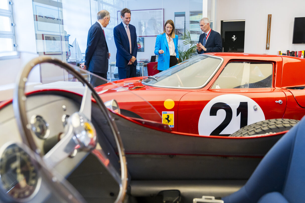 Official visit by Roberta METSOLA, EP President to Italy - Visit to Ferrari Maranello Factory