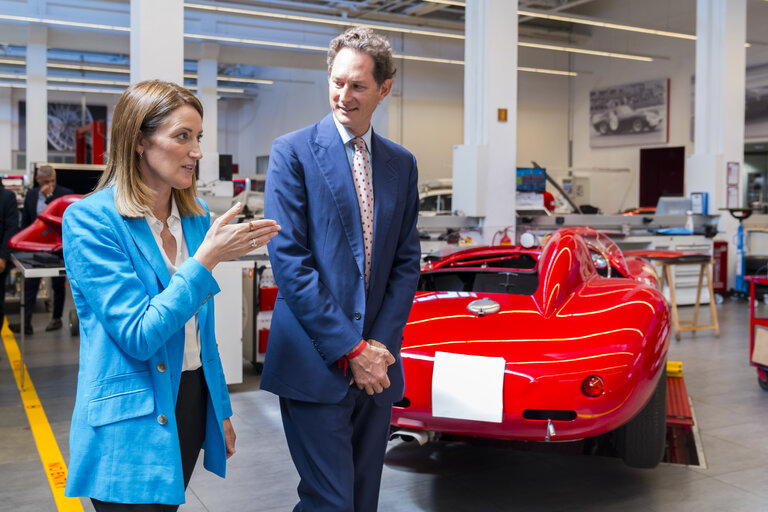 Official visit by Roberta METSOLA, EP President to Italy - Visit to Ferrari Maranello Factory